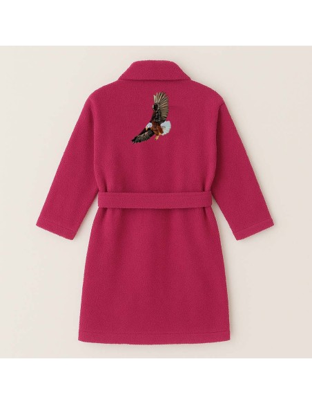 PEIGNOIR BRODÉ ADULTE PERSONNALISÉ DEVANT ET MOTIF DOS AIGLE 4
