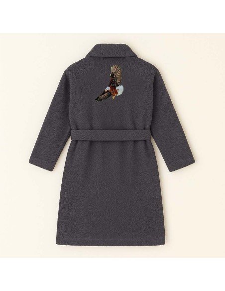 PEIGNOIR BRODÉ ADULTE PERSONNALISÉ DEVANT ET MOTIF DOS AIGLE 4