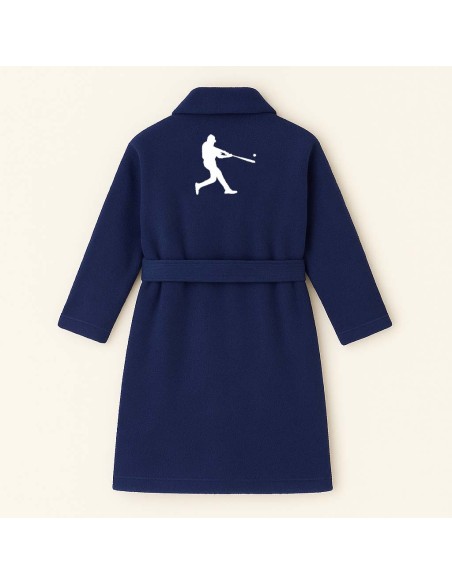 PEIGNOIR BRODÉ ADULTE PERSONNALISÉ DEVANT ET MOTIF DOS BASEBALL