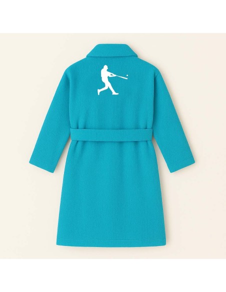 PEIGNOIR BRODÉ ADULTE PERSONNALISÉ DEVANT ET MOTIF DOS BASEBALL