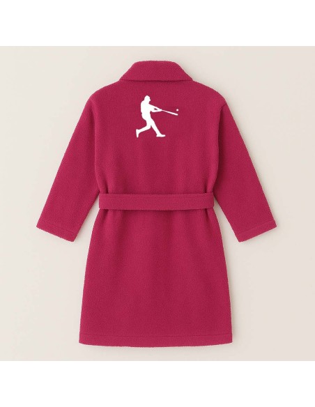 PEIGNOIR BRODÉ ADULTE PERSONNALISÉ DEVANT ET MOTIF DOS BASEBALL