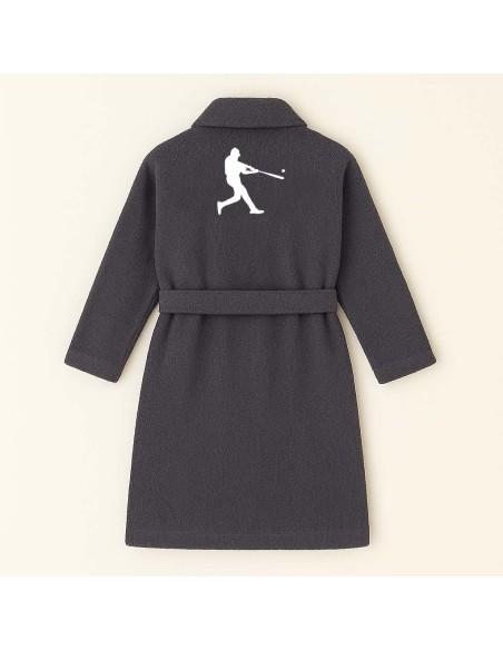 PEIGNOIR BRODÉ ADULTE PERSONNALISÉ DEVANT ET MOTIF DOS BASEBALL