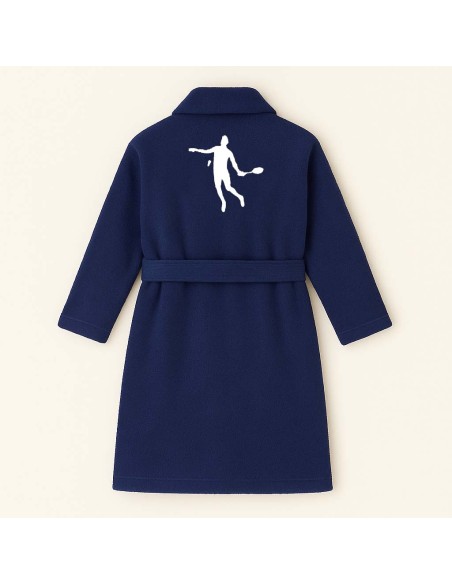 PEIGNOIR BRODÉ ADULTE PERSONNALISÉ DEVANT ET MOTIF DOS BADMINTON