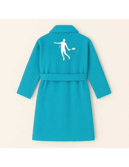 PEIGNOIR BRODÉ ADULTE PERSONNALISÉ DEVANT ET MOTIF DOS BADMINTON