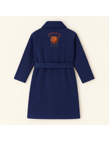 PEIGNOIR BRODÉ ADULTE PERSONNALISÉ DEVANT ET MOTIF DOS BASKET