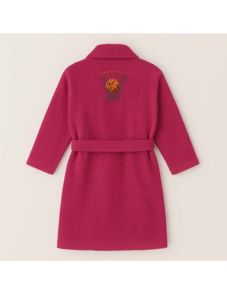 PEIGNOIR BRODÉ ADULTE PERSONNALISÉ DEVANT ET MOTIF DOS BASKET