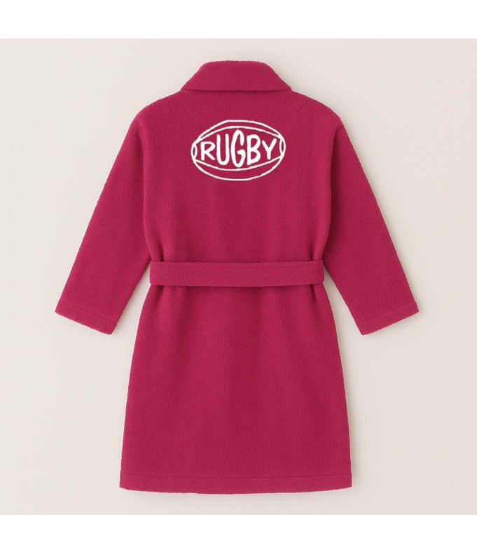 PEIGNOIR BRODÉ RUGBY ADULTE PERSONNALISÉ DEVANT...