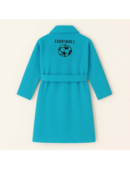 PEIGNOIR BRODÉ ADULTE PERSONNALISÉ DEVANT ET MOTIF DOS FOOTBALL