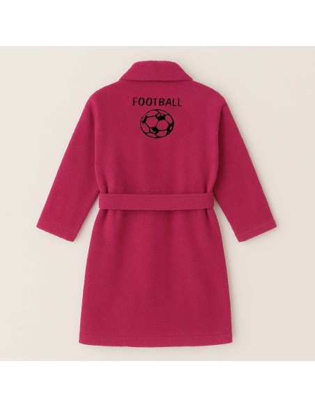 PEIGNOIR BRODÉ ADULTE PERSONNALISÉ DEVANT ET MOTIF DOS FOOTBALL