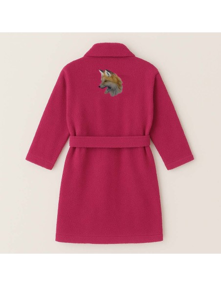 PEIGNOIR BRODÉ ADULTE PERSONNALISÉ DEVANT ET MOTIF DOS RENARD