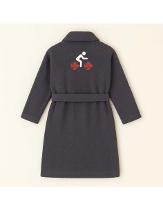 PEIGNOIR BRODÉ ADULTE PERSONNALISÉ DEVANT ET MOTIF DOS...