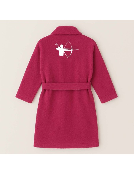 PEIGNOIR BRODÉ ADULTE PERSONNALISÉ DEVANT ET MOTIF TIR A L'ARC