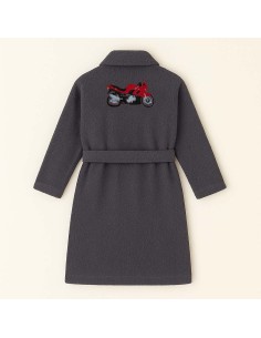 PEIGNOIR BRODÉ ADULTE PERSONNALISÉ DEVANT ET MOTIF DOS...