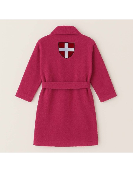 PEIGNOIR BRODÉ ADULTE PERSONNALISÉ DEVANT ET MOTIF DOS CROIX SAVOIE