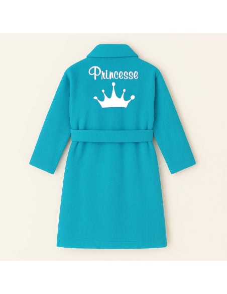 PEIGNOIR BRODÉ ADULTE PERSONNALISÉ DEVANT ET MOTIF DOS COURONNE PRINCESSE