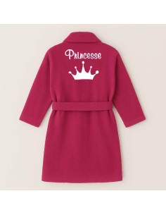 PEIGNOIR BRODÉ ADULTE PERSONNALISÉ DEVANT ET MOTIF DOS...