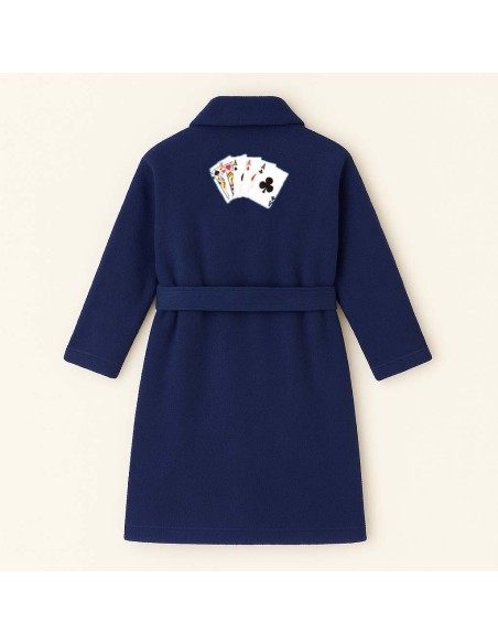 PEIGNOIR BRODÉ ADULTE PERSONNALISÉ DEVANT ET MOTIF DOS POKER