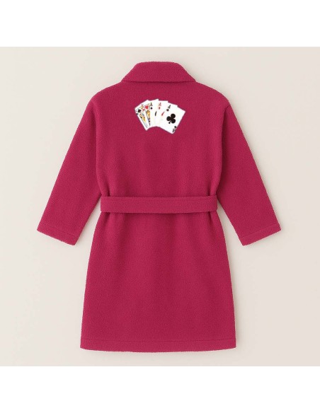 PEIGNOIR BRODÉ ADULTE PERSONNALISÉ DEVANT ET MOTIF DOS POKER