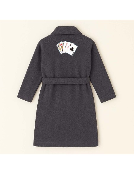 PEIGNOIR BRODÉ ADULTE PERSONNALISÉ DEVANT ET MOTIF DOS POKER