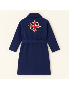 PEIGNOIR BRODÉ ADULTE PERSONNALISÉ DEVANT ET MOTIF DOS...