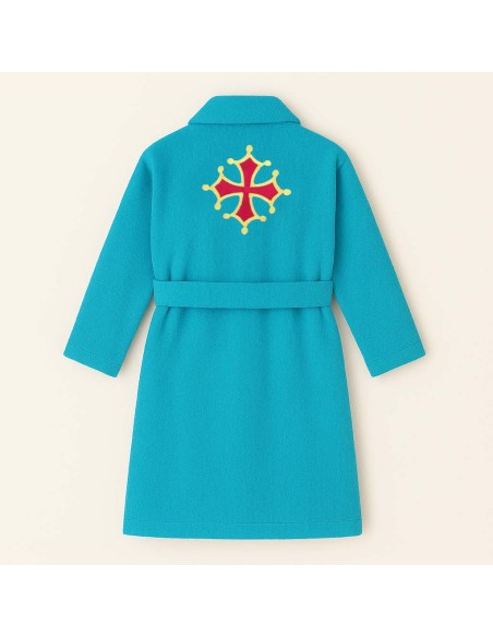 PEIGNOIR BRODÉ ADULTE PERSONNALISÉ DEVANT ET MOTIF DOS CROIX OCCITANE