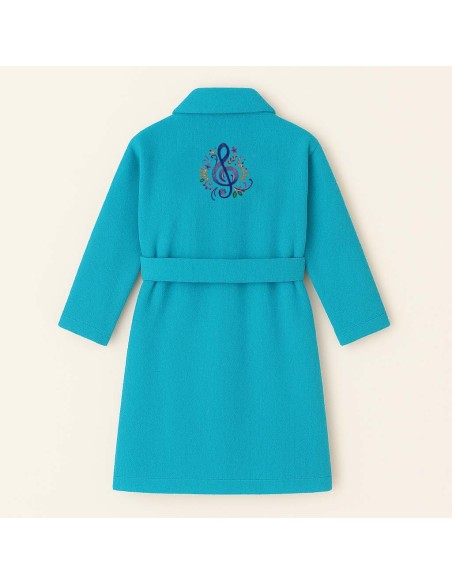 PEIGNOIR BRODÉ ADULTE PERSONNALISÉ DEVANT ET MOTIF DOS NOTE DE MUSIQUE