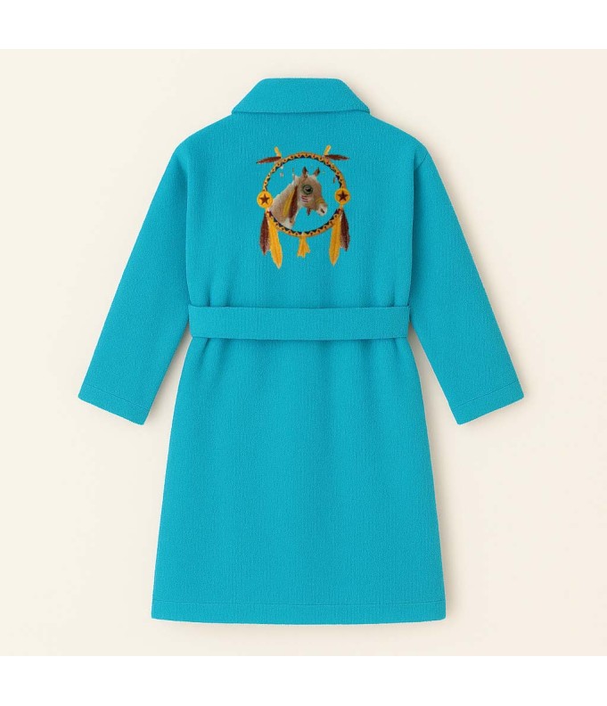 PEIGNOIR BRODÉ ADULTE PERSONNALISÉ DEVANT ET...