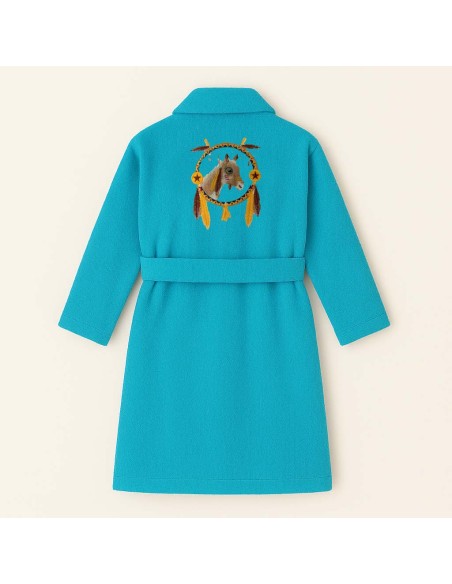 PEIGNOIR BRODÉ ADULTE PERSONNALISÉ DEVANT ET MOTIF DOS ATTRAPE RÊVES CHEVAL