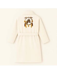 PEIGNOIR BRODÉ ADULTE PERSONNALISÉ DEVANT ET MOTIF DOS...