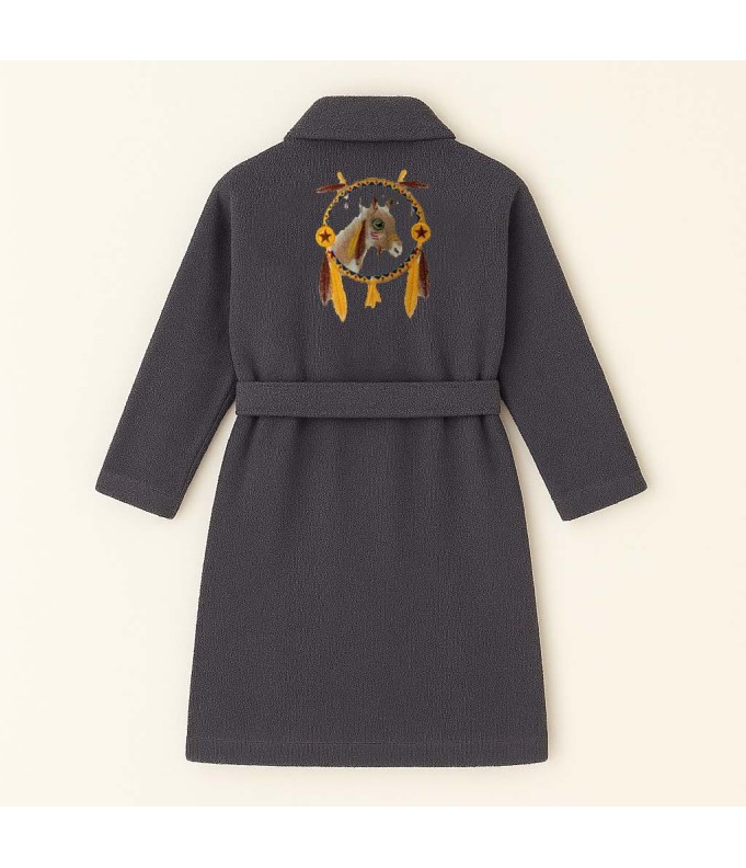 PEIGNOIR BRODÉ ADULTE PERSONNALISÉ DEVANT ET...