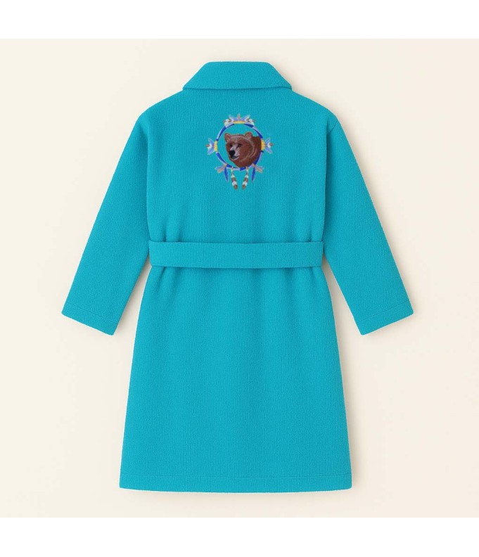 PEIGNOIR BRODÉ ADULTE PERSONNALISÉ DEVANT ET...