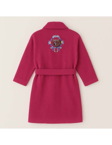 PEIGNOIR BRODÉ ADULTE PERSONNALISÉ DEVANT ET MOTIF DOS ATTRAPE RÊVES OURS