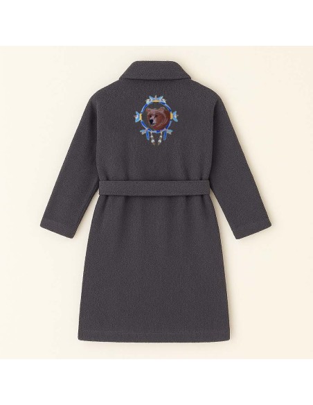 PEIGNOIR BRODÉ ADULTE PERSONNALISÉ DEVANT ET MOTIF DOS ATTRAPE RÊVES OURS