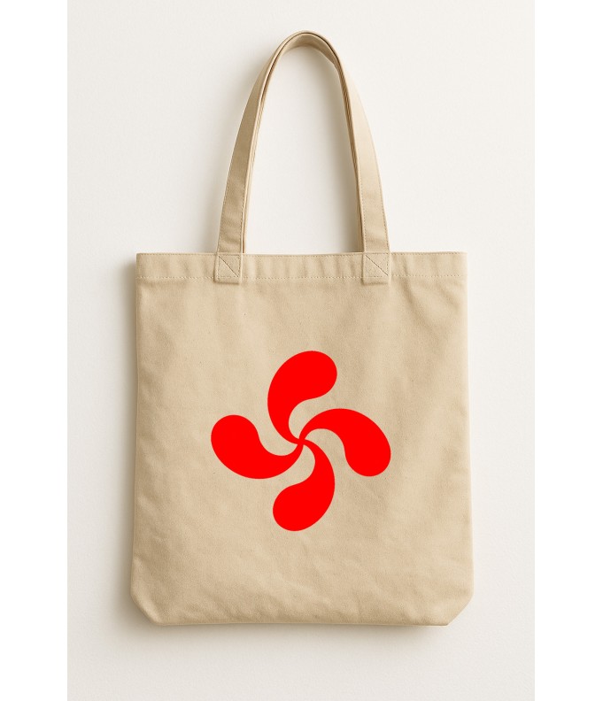 Sac Shopping Croix basque rouge