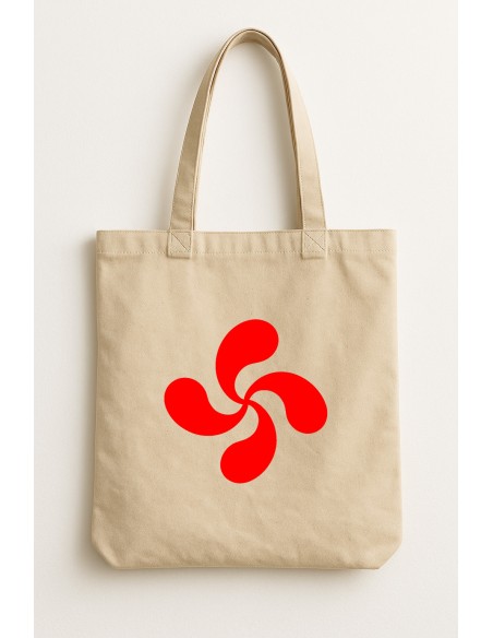 Sac Shopping Croix basque rouge