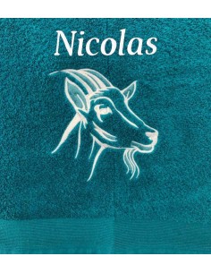 Drap de Bain Chèvre Personnalisé 70X140