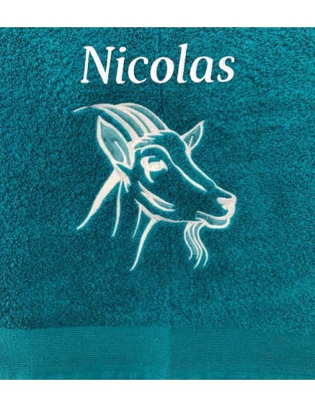 Drap de Bain Chèvre Personnalisé 70X140