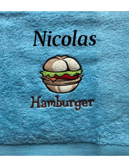 Drap de Bain Hamburger Personnalisé