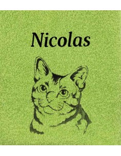 Drap de Bain Chat 2 Personnalisé 70X140