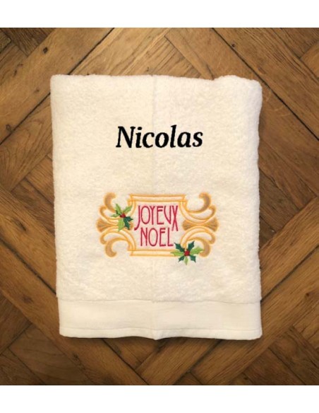 Drap de Bain  Joyeux Noël Personnalisé