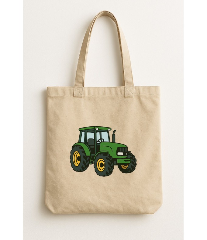 Sac Shopping tracteur vert