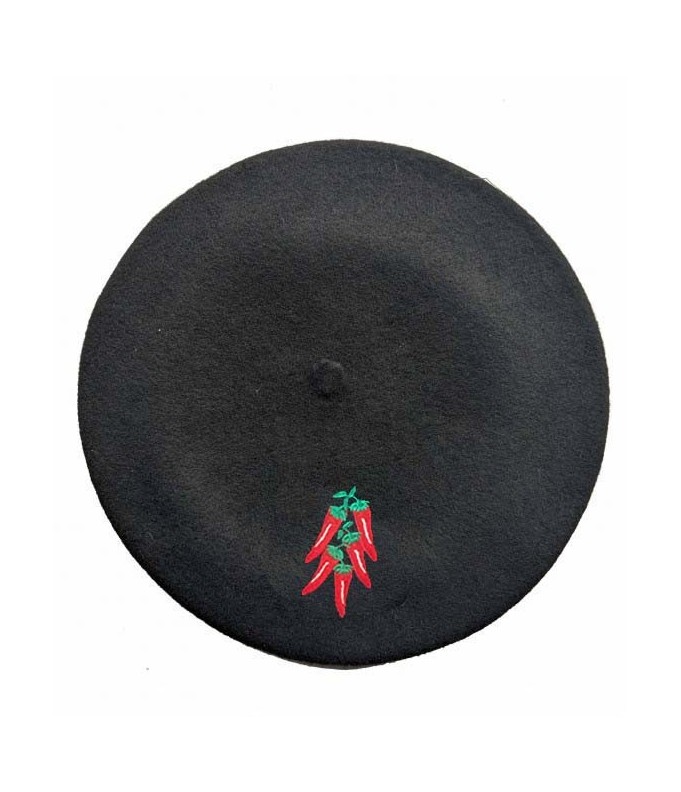 Béret  noir  Piment personnalisé