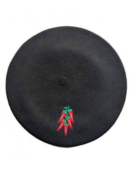 Béret  noir  Piment personnalisé
