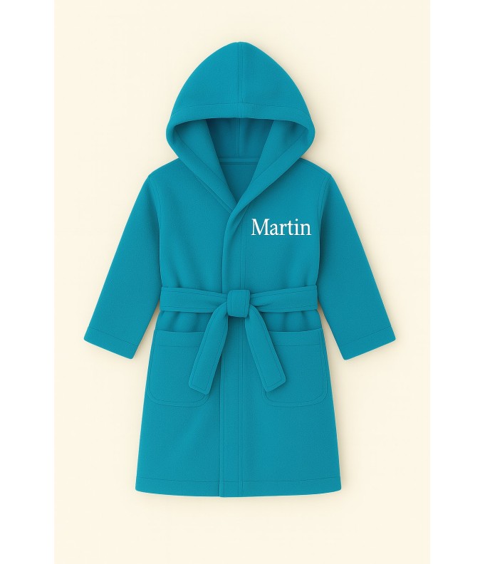 Peignoir brodé enfant personnalisé devant de...