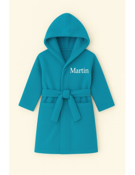 Peignoir brodé enfant personnalisé devant de 1an à 6 ans