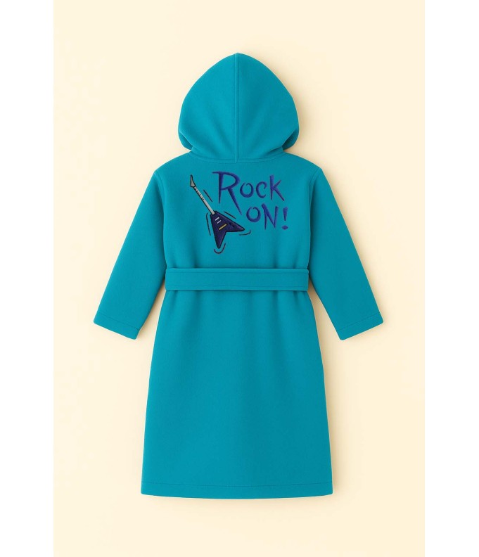 Peignoir brodé enfant personnalisé devant et...