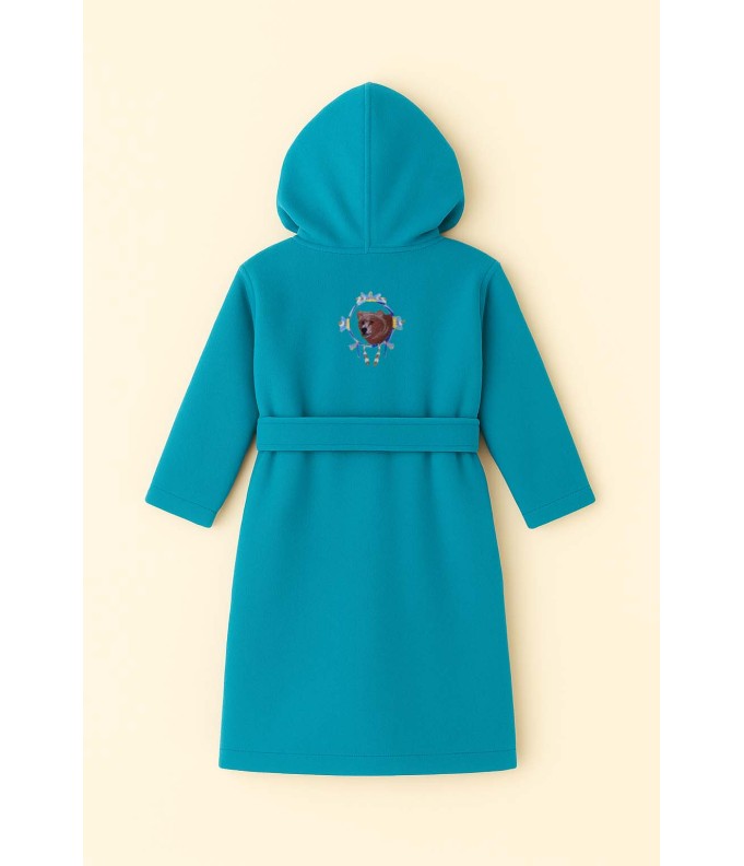 Peignoir brodé enfant personnalisé devant et...