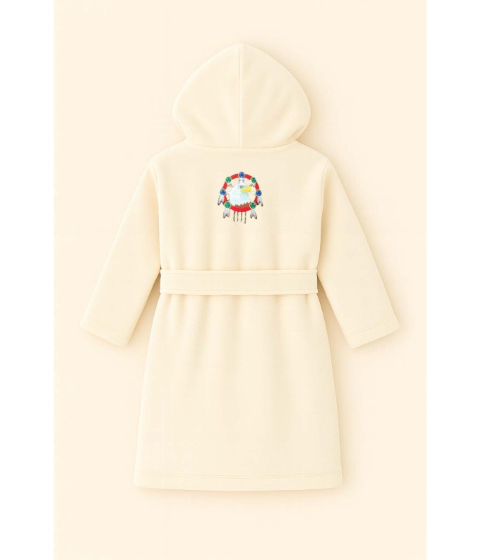 Peignoir brodé enfant personnalisé devant et...