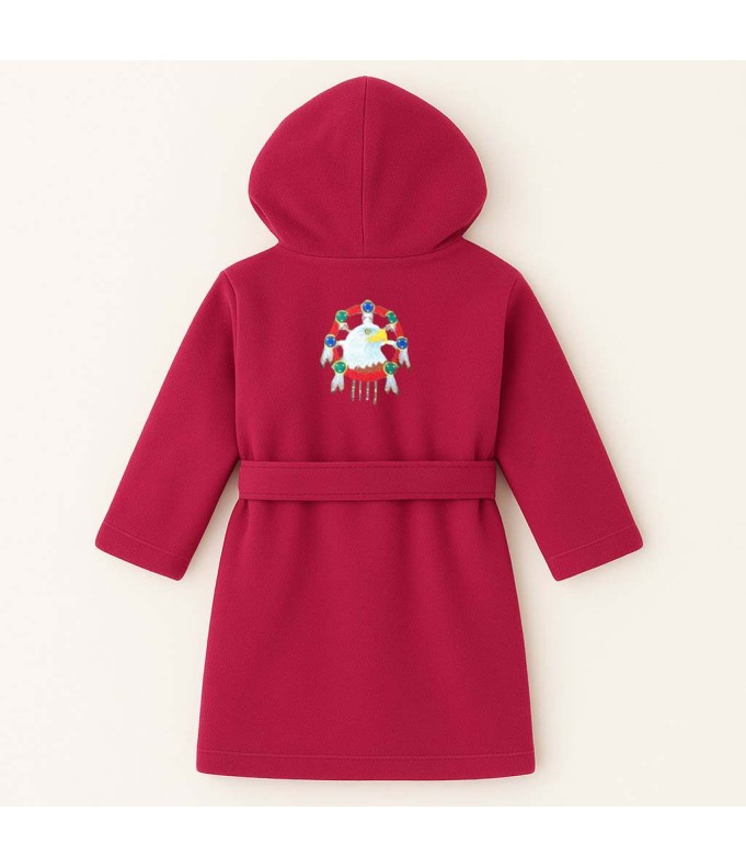 Peignoir brodé enfant personnalisé devant et...