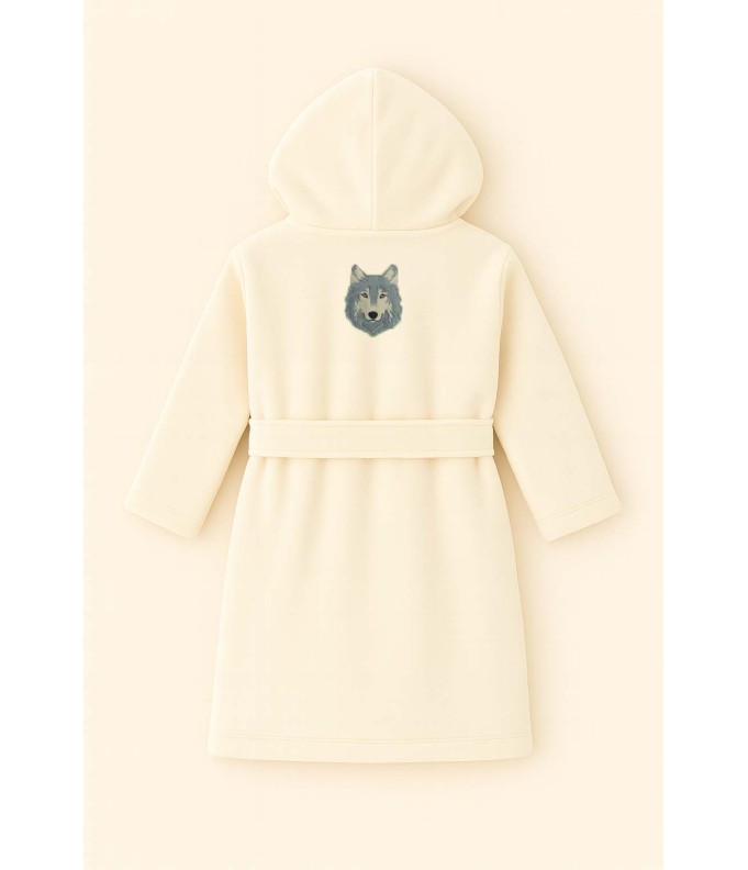 Peignoir brodé enfant personnalisé devant et...